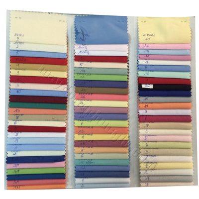 Bảng màu vải sơ mi dùng khi đối chiếu Bamboo và Cotton