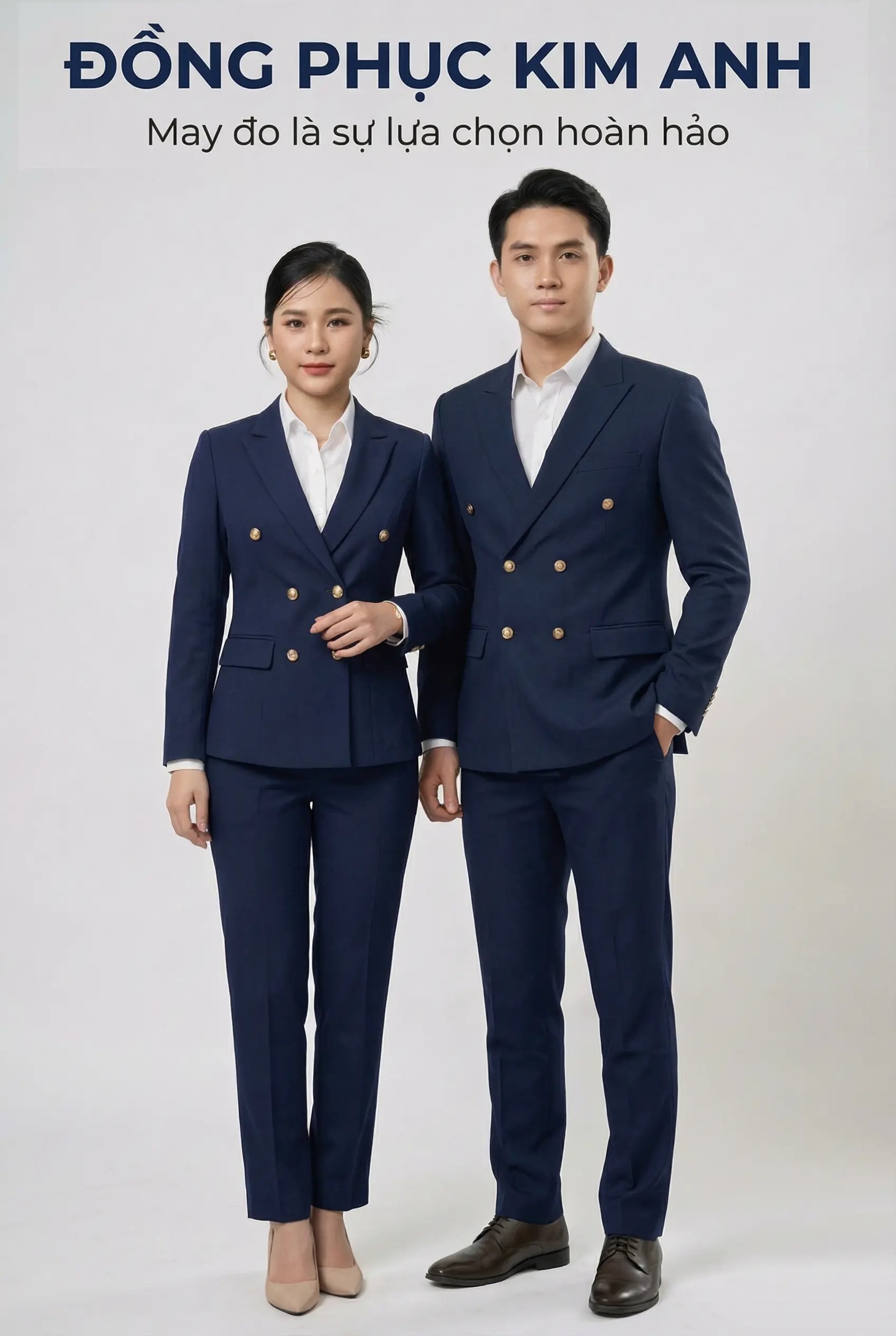 Mẫu vest công sở kiểm tra vai, ve áo và vị trí nút